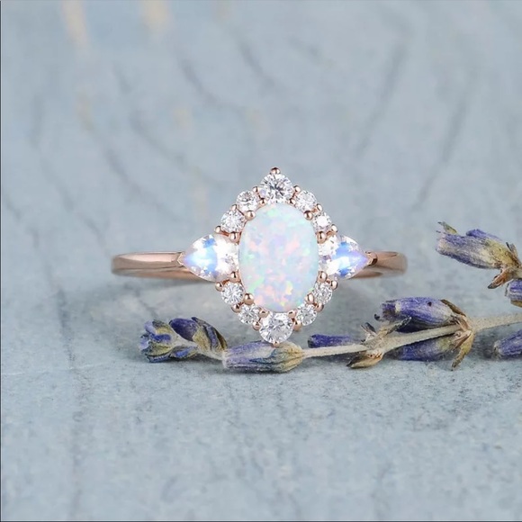 New 14k Rose Gold  Opal ring - Picture 5 of 6